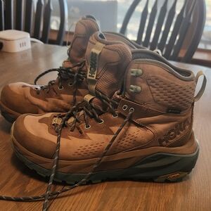 Hoka Women's Tan and Black Hiking Boots